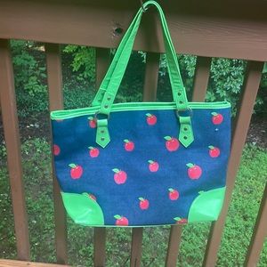 Lady Jayne Ltd apple and denim tote bag